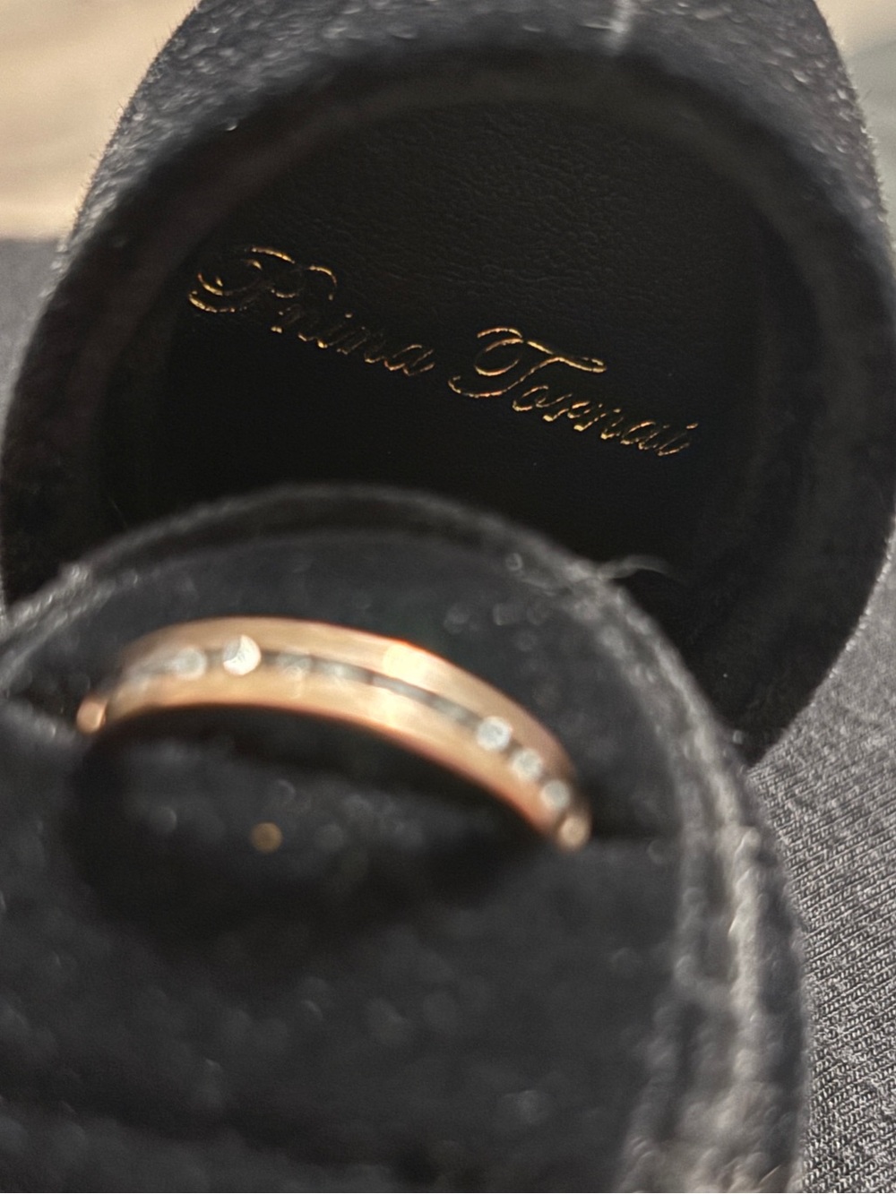 Pnina Tornai Rose Gold Band Ring with Black Diamonds - Picture 1 of 6